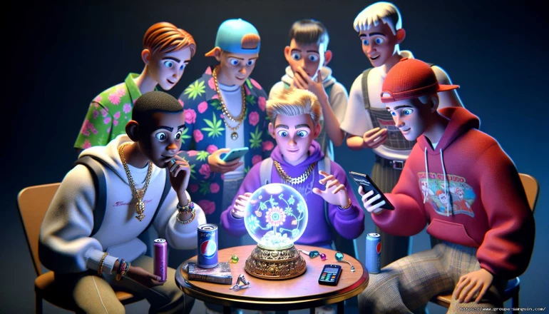 Groupe de jeunes autour d'une boule lumineuse