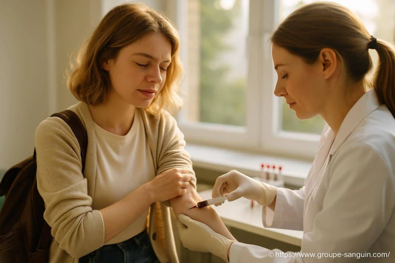 Prélèvement sanguin réalisé par une infirmière