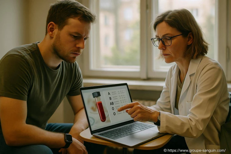 Consultation médicale résultat groupe sanguin