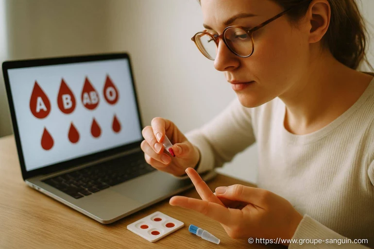 Femme réalisant un test sanguin à domicile
