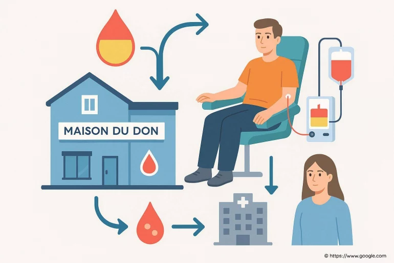 Schéma don de sang maison du don hôpital