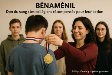 Bénaménil don du sang : les collégiens récompensés pour leur mobilisation