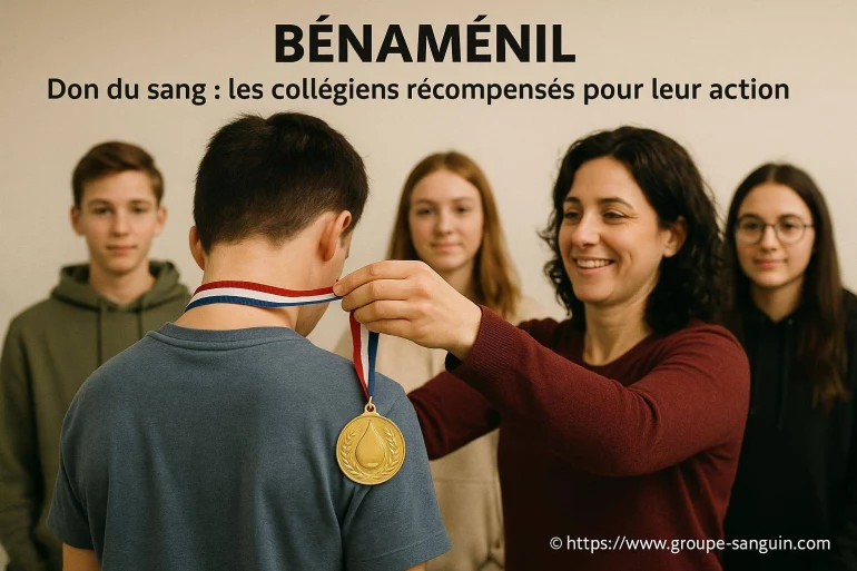 Bénaménil don du sang : les collégiens récompensés pour leur mobilisation