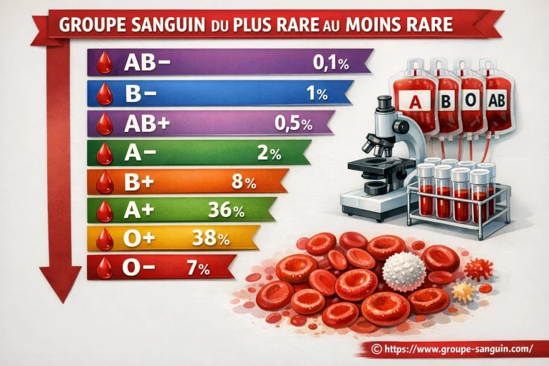 Groupe sanguin du plus rare au moins rare : tout ce qu’il faut savoir