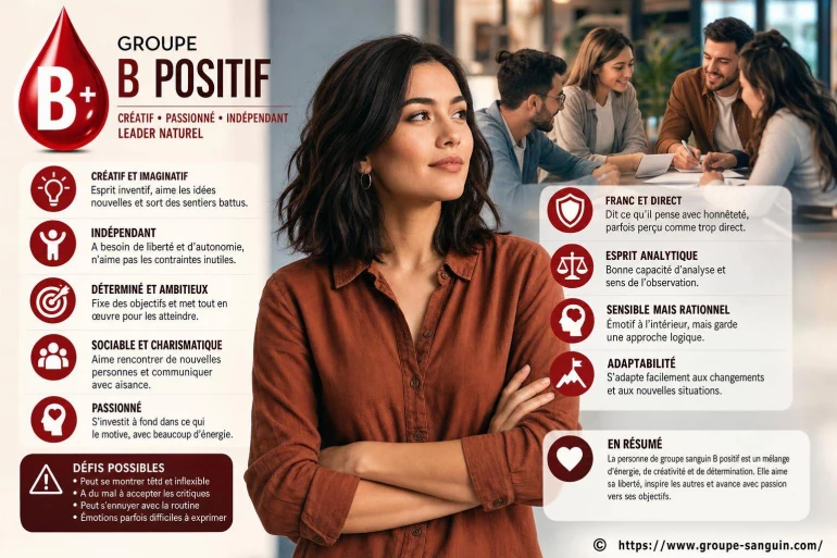 Personnalité associée au groupe sanguin b positif : traits et caractéristiques clés
