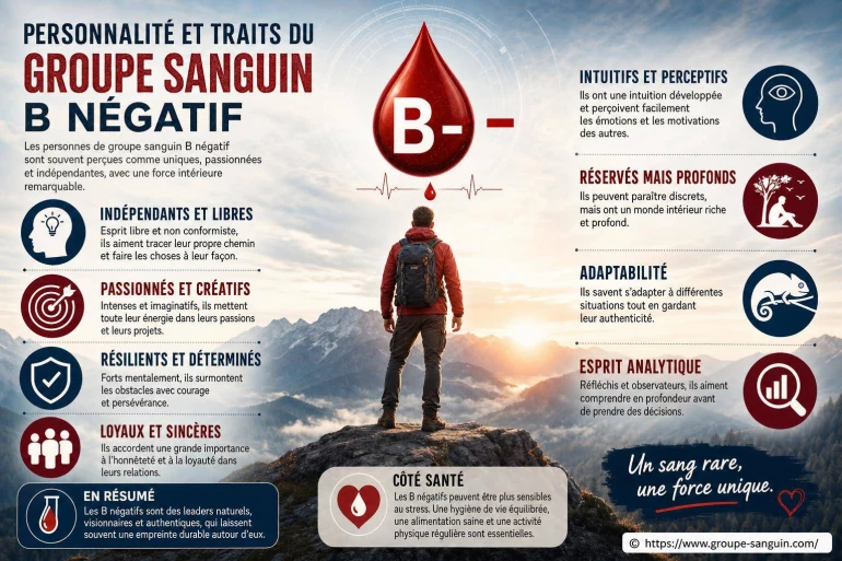 Personnalité et traits du groupe sanguin B négatif