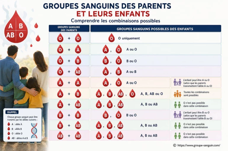 Groupes sanguins des parents et leurs enfants : comment ça marche ?