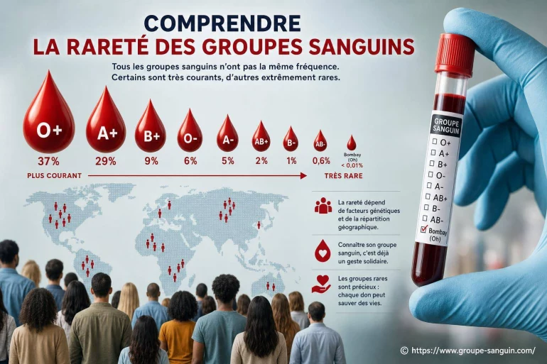 Comprendre la rareté des groupes sanguins dans le monde