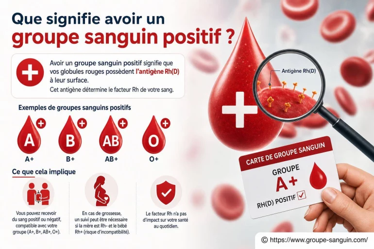 Que signifie avoir un groupe sanguin positif ?