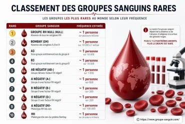 Classement des groupes sanguins rares dans le monde