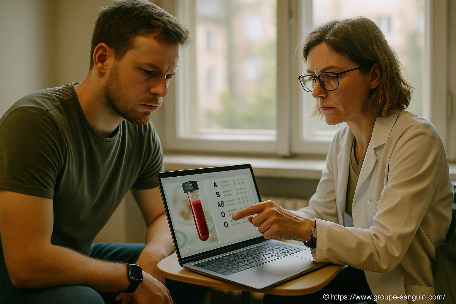 Consultation médicale résultat groupe sanguin
