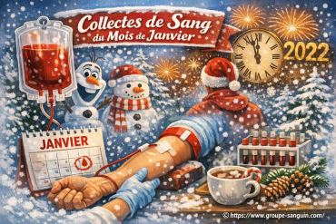 Les collectes de sang prévues en janvier 2026